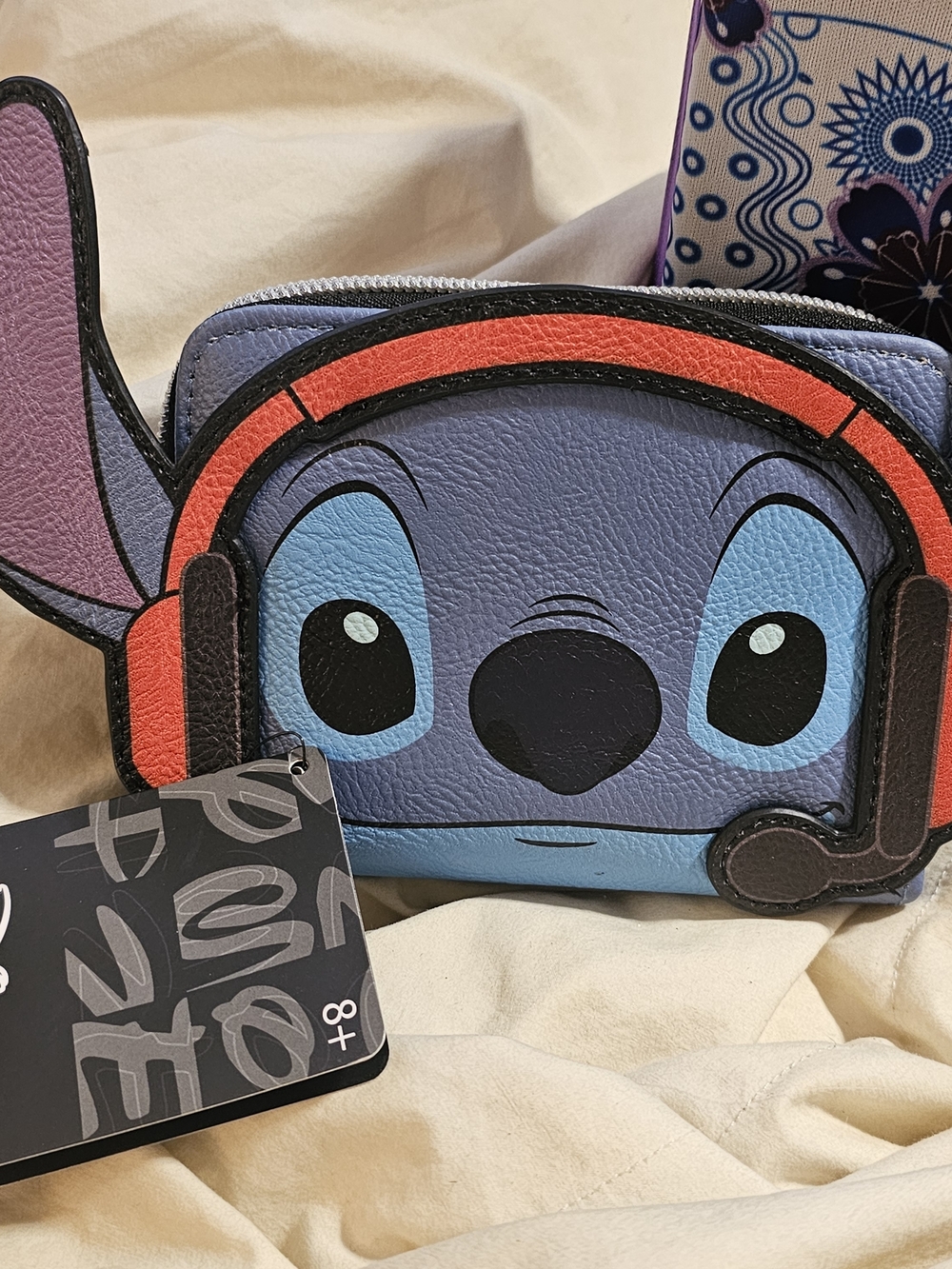 Loungefly Disney Gamer Stitch Headphones Microphone Wallet Zipper Faux Leather